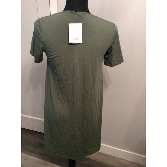 New NWT Green Criss Cross Front Dress Size 4 Top Shop Modal/Cotton Stretch - Picture 2 of 4